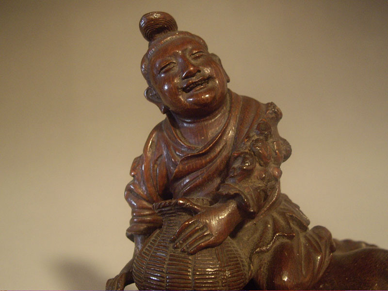 【売約済】唐物竹根 牧童置物（明代）
